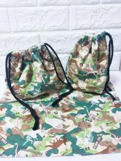 (ハンドメイド)お弁当袋セット　恐竜
