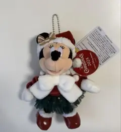 ディズニー クリスマス ミニー ぬいぐるみバッジ 新品タグ付き　お顔厳選