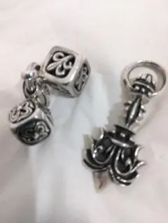 シルバー 装飾的 ペンダント トップ 2つセット売り