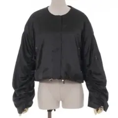 axes femme キルティングショートブルゾン ブラック 黒