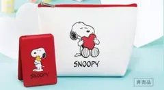 DHC スヌーピー ポーチ＆ミラーセット ハート