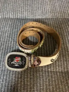 Ed Hardy スカルハンド スタッズ ベルト ブラック - メルカリ