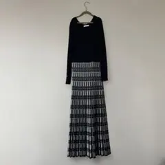 プロポーションボディードレッシング Mニットプリーツロングワンピース