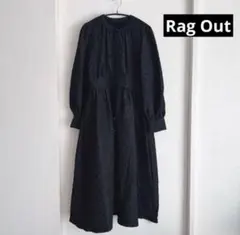 アベイル　rag out M-L ブラック　ロングシャツワンピース　秋春