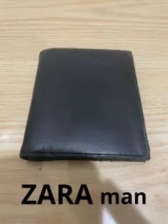 ZARA man 二つ折り財布　レザー調　ブラックのサムネイル