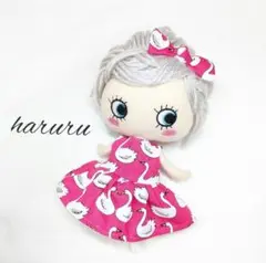 イルメール服　ハッピードール服　イーマリーちゃん服　スワン柄ピンク