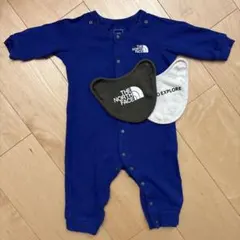 THE NORTH FACE 青いロンパースとスタイセット