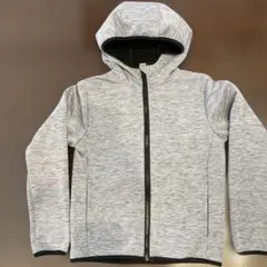 グレー フード付き スウェットパーカー(裏地スエード)