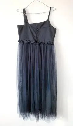 ビスチェ　チュール　シアー　ワンピース　ブラック　Mサイズ