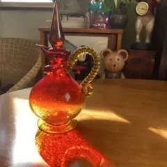 沖縄 琉球ガラス 吹きガラス 水差し デカンタ ガラスピッチャー 琉球ガラス デキャンタ 青いガラス製 ピッチャーとグラスセット