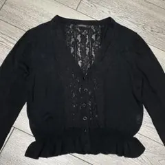 LOVELESS/ブラックレースクロップドカーディガン