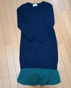 ロングニットワンピース 長袖