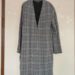 INDIVI チェスターコート ブラック・ホワイトチェック　日本製