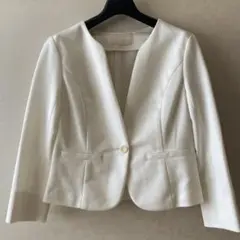 ノーカラージャケット アイボリー