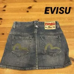 美品✨️EVISU エヴィス デニムスカート ミニ丈 カモメロゴ 濃紺 美品