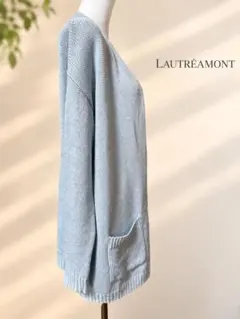 LAUTREAMONT ロートレアモン ラメ ロングカーディガン 38 ブルー