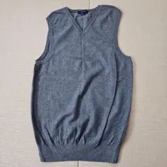 TAKA-Q グレー Vネック ノースリーブベスト M