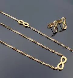 ネックレス✨ピアス✨ブレスレット ★3セット 無限マーク サージカルス ゴールド