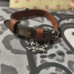 COACH シグネチャー 犬用首輪 ボーンチャーム付き　最終お値下げします*のサムネイル