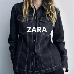 ZARA ステッチデニムシャツ M