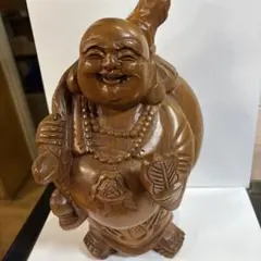 木堀り七福神 笑顔万歳 布袋さん 福を呼ぶ縁起物 古美術品