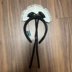 ディズニーランド　ホーンテッドマンション フリル黒白カチューシャ