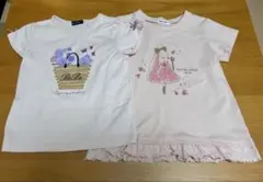 BeBe 110、SLAP SLIP120、半袖Tシャツ ピンク 2枚セットのサムネイル