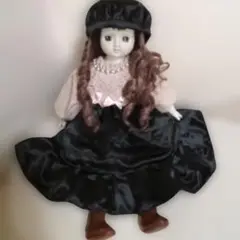 ドール服　ドレス＆ベレー帽　ビスクドール、ポーセリンドール