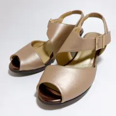 極美品☆fitfit セパレートヒールストラップサンダル レザー 23.5cm