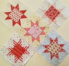 ハンドメイド 未完成パッチワークキルトトップ「三角つなぎ」81枚