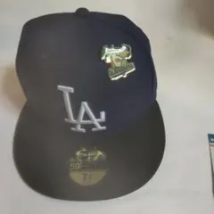 ドジャース 59FIFTY キャップ 7 3/8ボディー ネイビー、ツバ黒