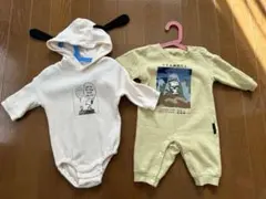 スヌーピーロンパース 耳付き【２枚セット】80cm