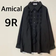 Amical アミカル バンドカラー長袖シャツ 【M】