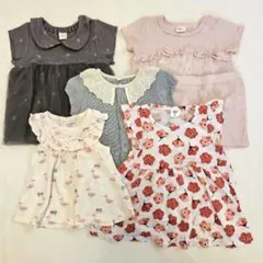 【女の子 80】夏服 ５着 まとめ売り チュニック ワンピース ロンパース