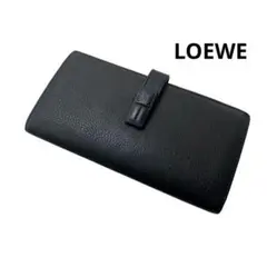 ロエベ　アナグラム　長財布　コインケース　バイカラー　黒　シルバー金具