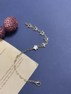 星のブレスレット　ホワイトシェル　14kgf