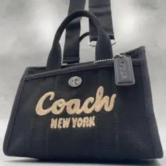 Coach コーチ 26 ブラックカーゴトートバッグ 2wayロゴ ショルダー