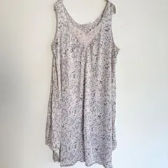 花柄ノースリーブチュニック vネック レース ゆったり 夏 カジュアル