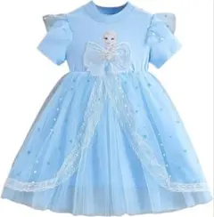 【匿名配送】エルサ　キッズワンピース　水色　半袖　120