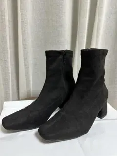 GU ジーユー ブラック スエード ショートブーツ Lサイズ