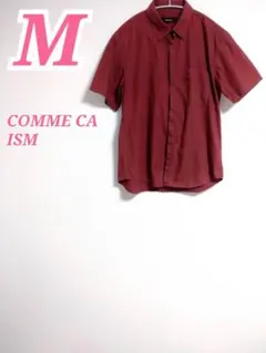 COMME CA ISM 半袖シャツ ワインレッド Mサイズ　大人スタイリッシュのサムネイル