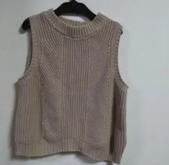 ♡chocol raffine robeベージュ ノースリーブ ニットベスト