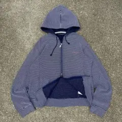 00s archive zip up hoodie ボーダー サーマル Y2K