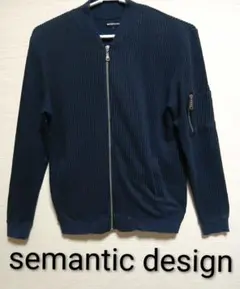 semantic design メンズ ブルゾン 左袖ジップポケット【ネイビー】のサムネイル