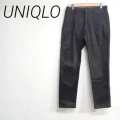 UNIQLO 黒 チノパン サイドポケット付き　ウエスト73 S ☆3163