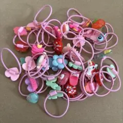 キャラクター付きヘアゴムセット（ピンク）