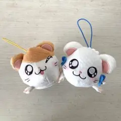 とっとこハム太郎　寝そべりマスコット　ハム太郎＆リボンちゃん　２点セット