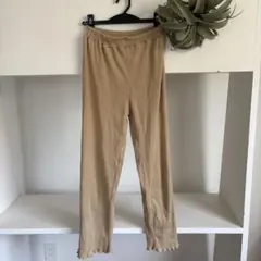 フリークスストア　ベージュ リブ編み フレアパンツ