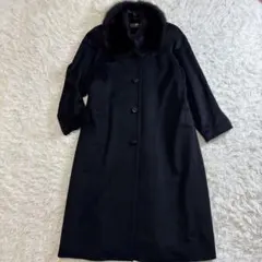 【新品タグ付】最高級ピュア カシミヤ100% ロングコート 黒 日本製 9AR 新品タグ付】最高級ピュア カシミヤ100% ロングコート 黒 日本製