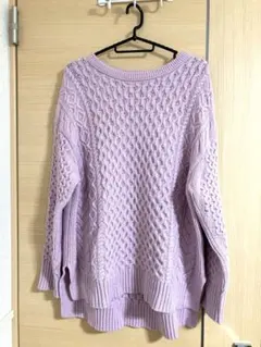 【SHIPS】ケーブル編みオーバーサイズニット　F ピンク